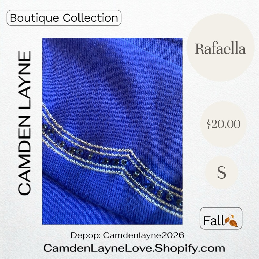 Rafaella Blue Cowl Neck Sweater - Picture 7 of 7
